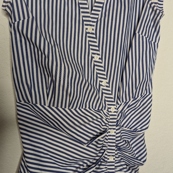 Veronica Beard Striped‎ Ruched Shirt Dress - Picture 5 of 12